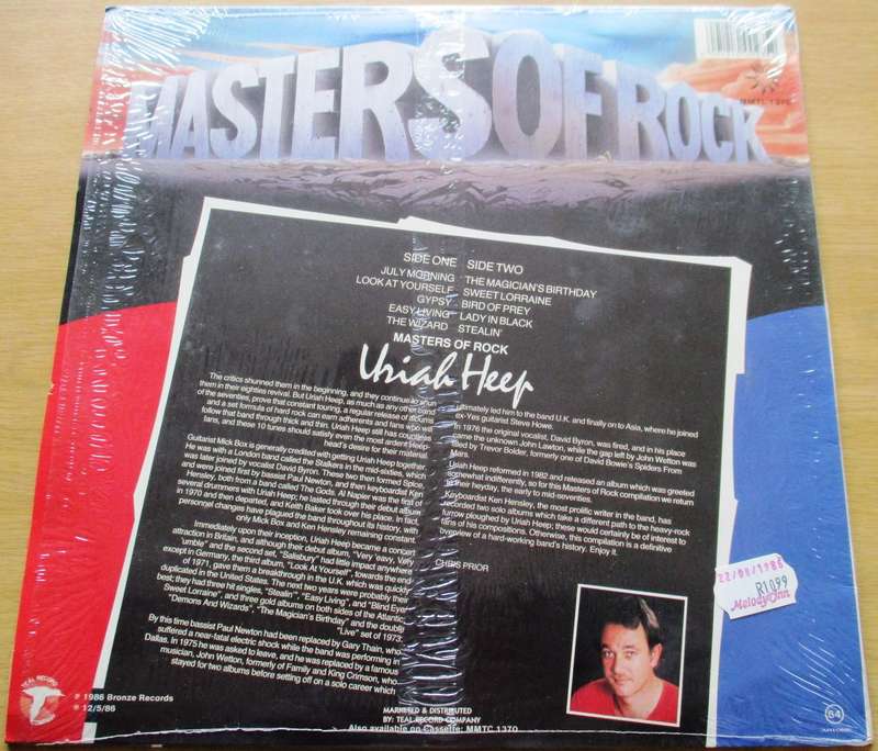 URIAH HEEP Masters of Rock LP VINYL RECORD
