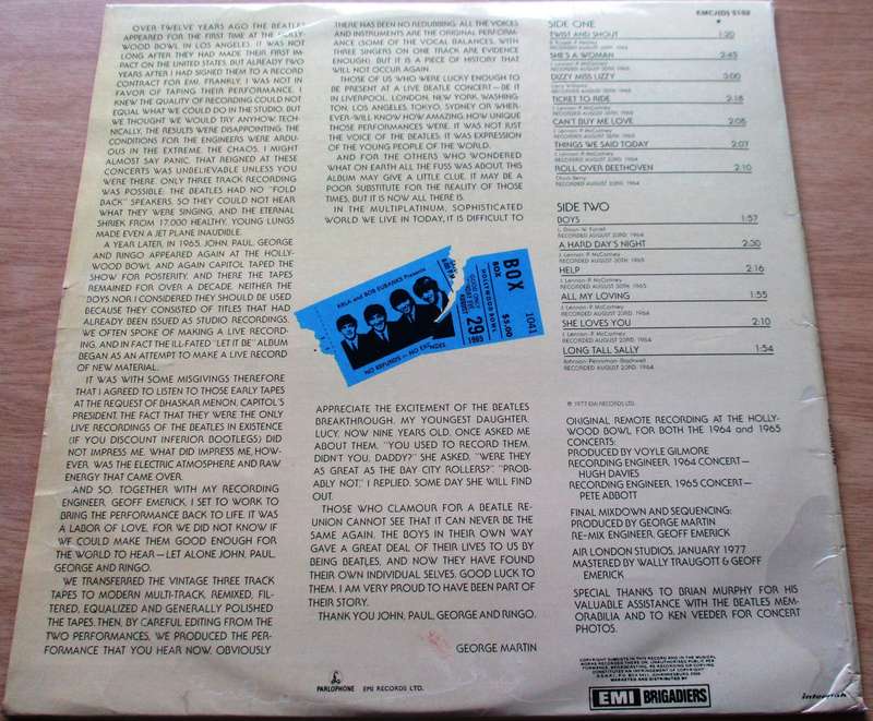 THE BEATLES At the Hollywood Bowl LP VINYL RECORD
