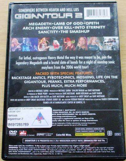 GIGANTOUR 2 MEGADETH Lamb of God Opeth Arch Enemy Over kill