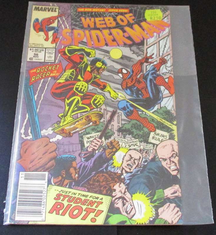 MARVEL WEB OF SPIDER-MAN Rocket Racer is Back #56 Nov 1989 [Box 5]