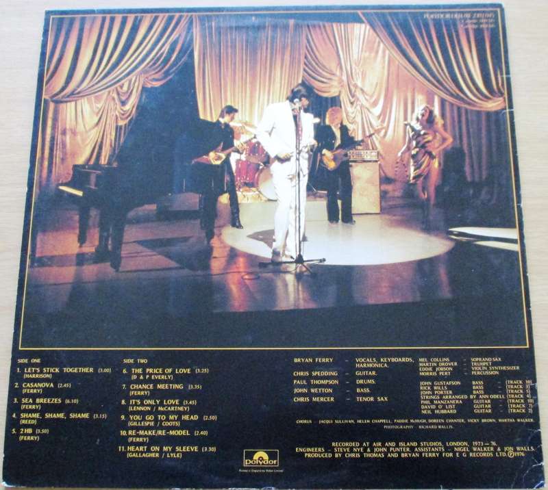 BRYAN FERRY Let's Stick Together LP VINYL RECORD