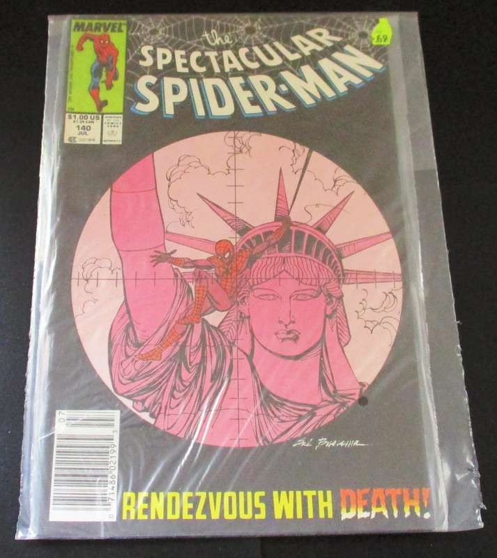 MARVEL Comics THE SPECTACULAR SPIDER-MAN Rendezvous with Death #140 July 1988 [Box 5]