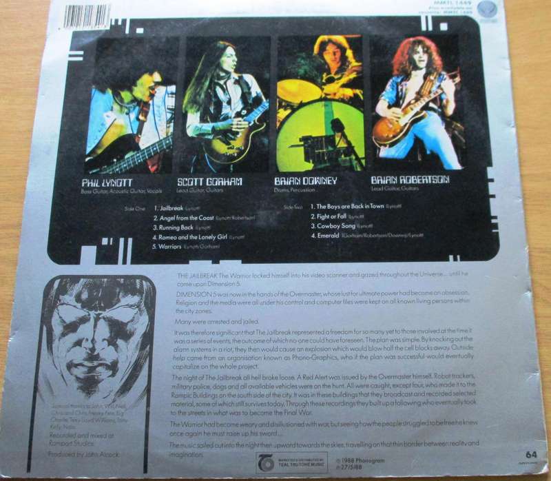 THIN LIZZY Jailbreak LP VINYL RECORD