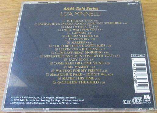 LIZA MINNELLI A&M Gold Series [Shelf Z x 7]