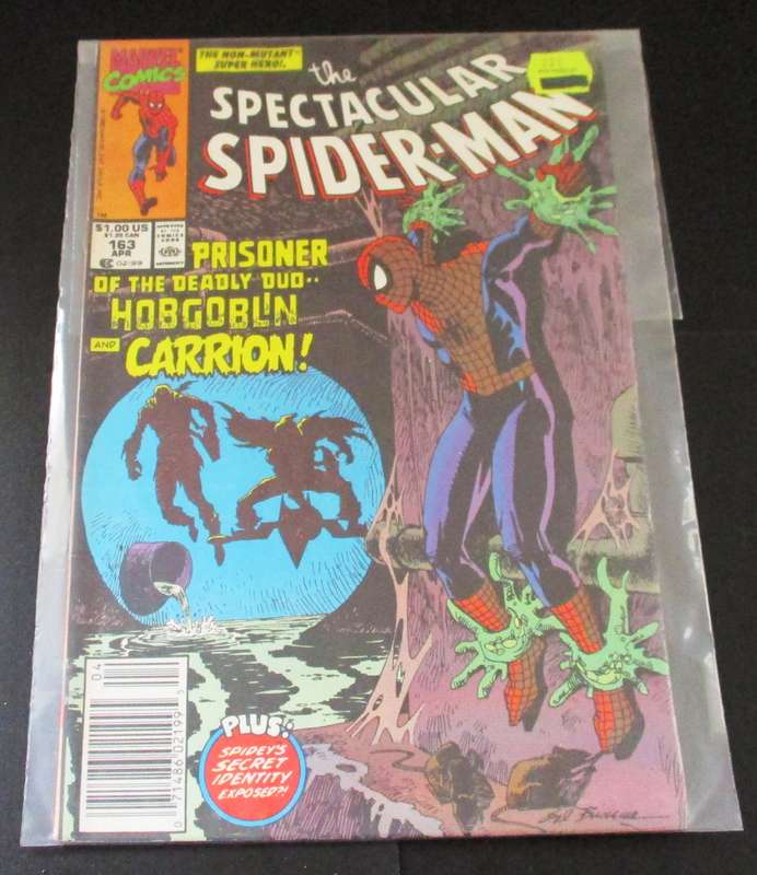 MARVEL Comics THE SPECTACULAR SPIDER-MAN Hobgoblin and Carrion #163 Apr 1990 [Box 5]