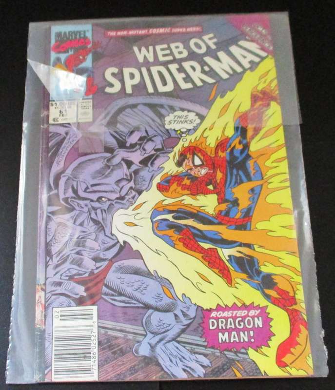 MARVEL Comics WEB OF SPIDER-MAN Dragon Man #61 Feb 1990 [Box 5]