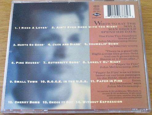 JOHN MELLENCAMP The Best That I Can Do CD [Shelf Z x 10]