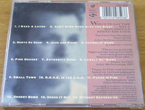 JOHN MELLENCAMP The Best That I Can Do CD [Shelf Z x 10]