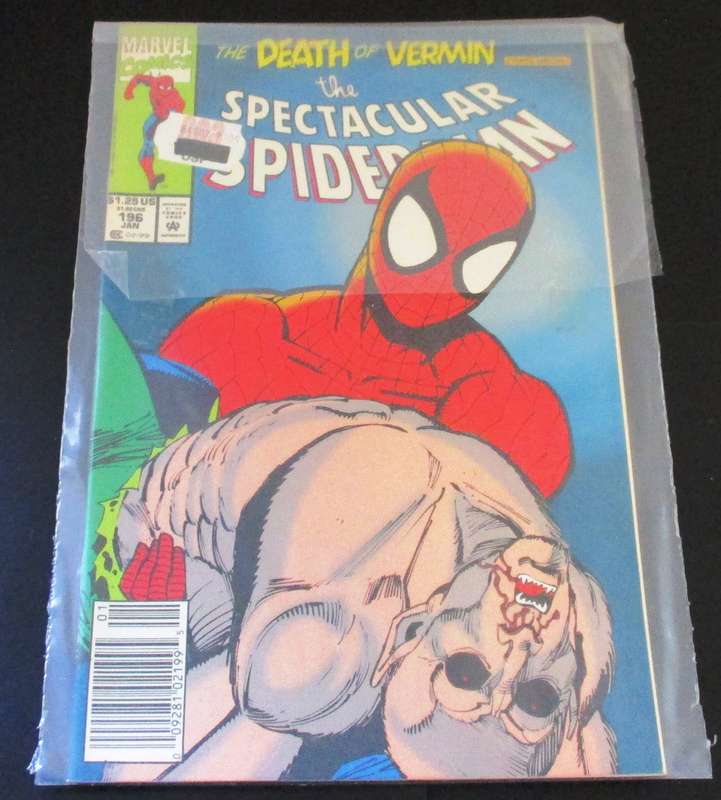 MARVEL Comics THE SPECTACULAR SPIDER-MAN The Death of Vermin #196 Jan 1992 [Box 5]