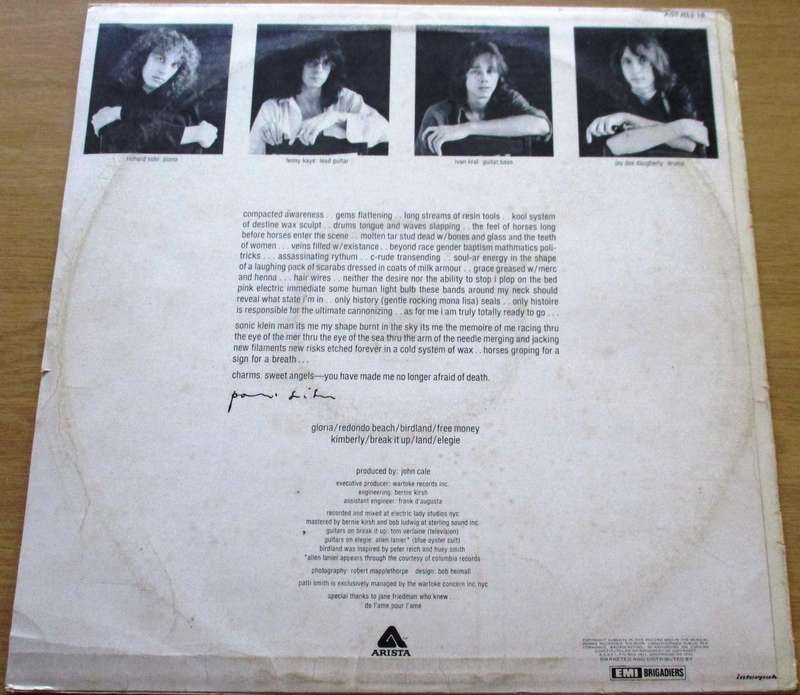 PATTI SMITH Horses LP VINYL RECORD