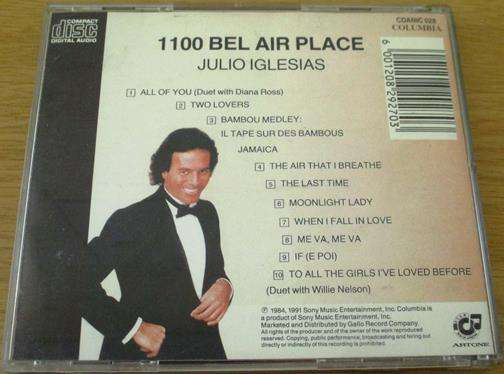 JULIO IGLESIAS 1100 Bel Air Place CD [Shelf Z x 10]