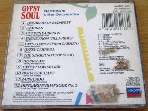 MANTOVANI AND HIS ORCHESTRA Gypsy Soul CD [Shelf Z x 5]