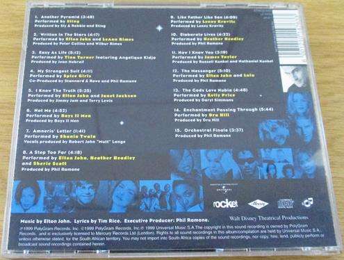 ELTON JOHN AND TIME RICE'S AIDA CD [Shelf Z x 5]