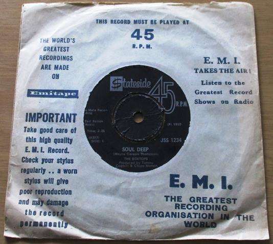 THE BOXTOPS Soul Deep 7" Single
