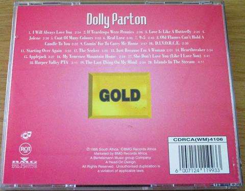 DOLLY PARTON Gold CD [Shelf Z x 3]