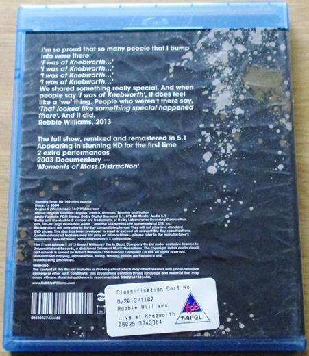 ROBBIE WILLIAMS Live at Knebworth 10th Anniversary Edition BLU RAY