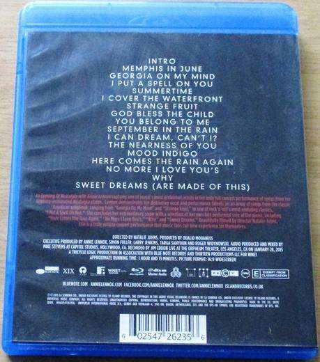 ANNIE LENNOX An Evening of Nostalgia BLU RAY