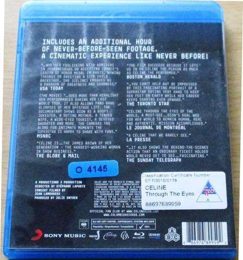 CELINE DION Through the Eyes of the World BLU RAY