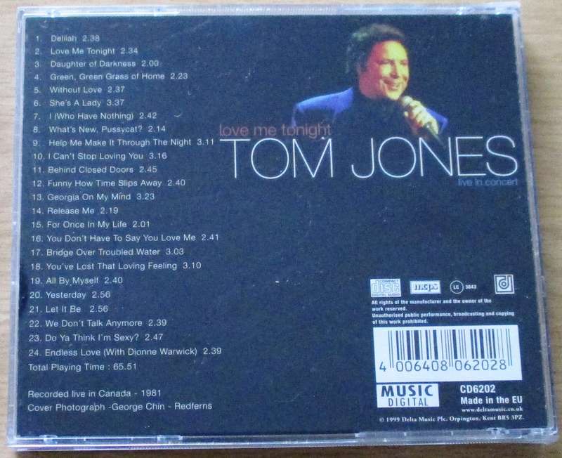 TOM JONES Love Me Tonight CD [G box 23]