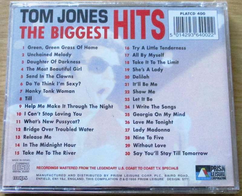 TOM JONES The Biggest CD [G box 23]