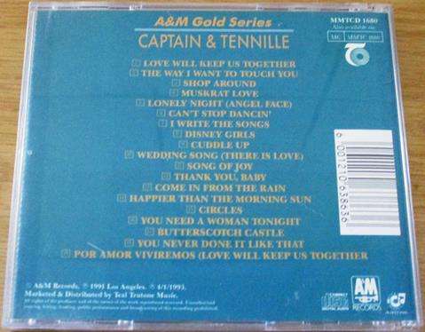 CAPTAIN & TENNILLE A&M Gold Series CD [Shelf Z x 3]