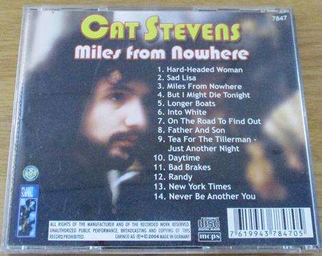 CAT STEVENS Miles from Nowhere CD [Shelf Z x 2]