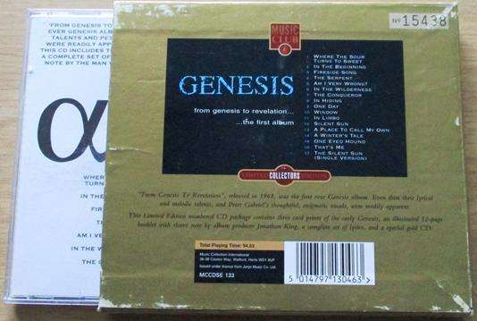 GENESIS From Genesis to Revelation... the First  Album Limited Collector Edition GOLD CD