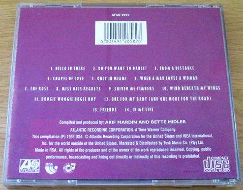 BETTE MIDLER Experience the Divine Greatest Hits CD [Shelf Z x 1]