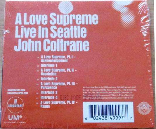 JOHN COLTRANE A Love Supreme: Live In Seattle CD