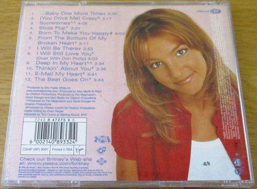 BRITNEY SPEARS... Baby One More Time CD [Shelf Z x 1]