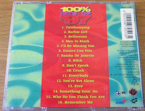 100% HITS OF '97 CD [Shelf Z x 2]