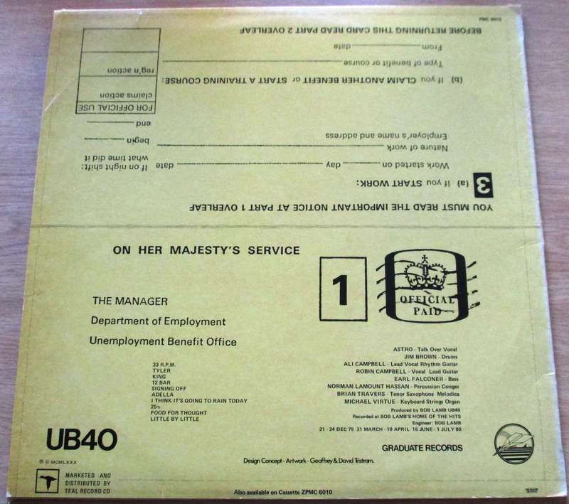 UB40  Signing Off LP VINYL RECORD