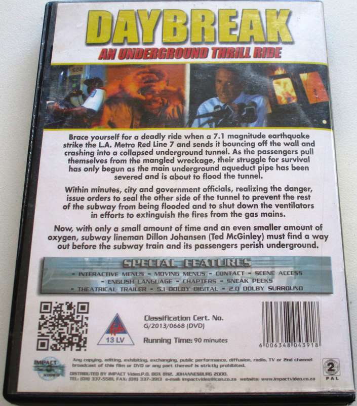 DAYBREAK Roy Schneider DVD [BBOX 4]