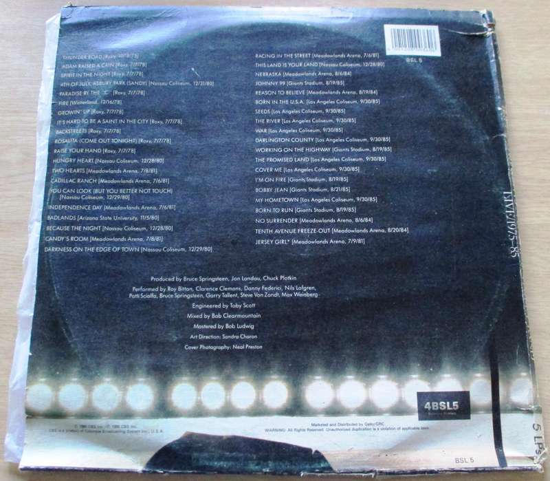 BRUCE SPRINGSTEEN & THE E STREET BAND Live / 1975-1985 5xLP VINYL RECORD No Box