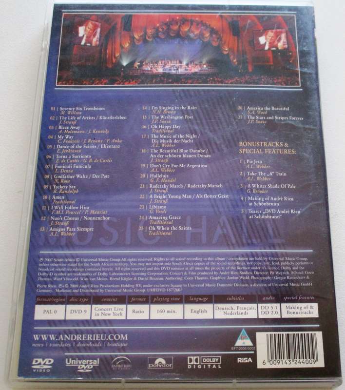 ANDRE RIEU New York Memories Live at Radio City DVD