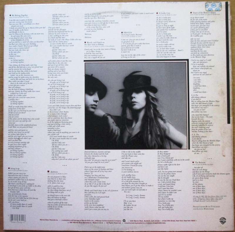 RICKIE LEE JONES LP Vinyl Record