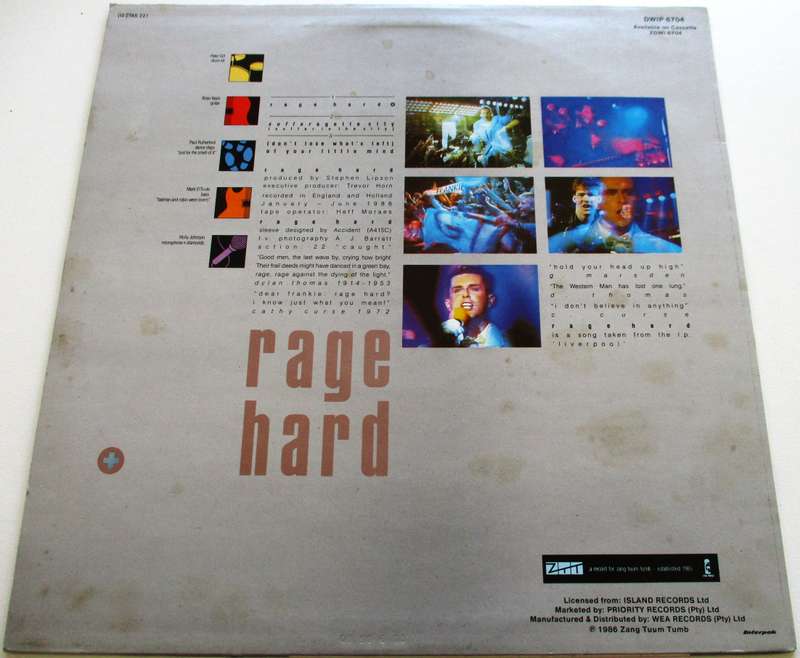 FRANKIE GOES TO HOLLYWOOD Rage Hard 12" Maxi Single VINYL Record