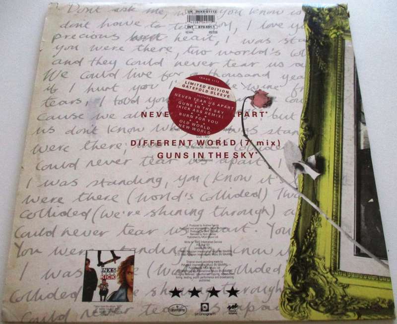 INXS Never Tear Us Apart GATEFOLD 12" Maxi Single VINYL Record