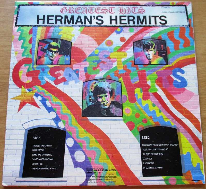 HERMAN'S HERMITS Greatest Hits LP Vinyl Record