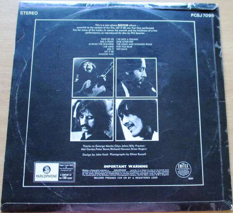 THE BEATLES Let it Be LP Vinyl Record