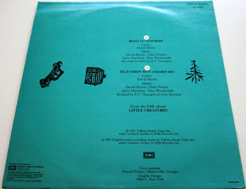TALKING HEADS Road to Nowhere / Television Man South African Pressing 12" Maxi Single VINYL Record