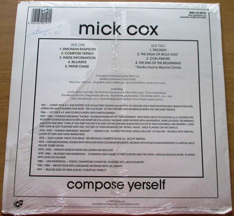 MICK COX Compose Yerself LP Vinyl Record