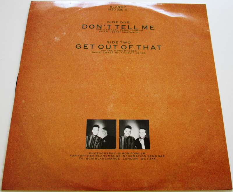 BLANCMANGE Don't Tell Me 12" Maxi Single VINYL Record