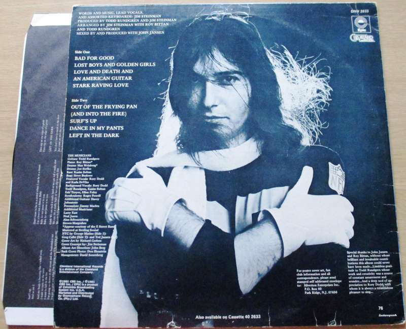 JIM STEINMAN Bad for Good LP Vinyl Record