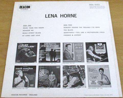 LENA HORNE Swinging VINYL Record