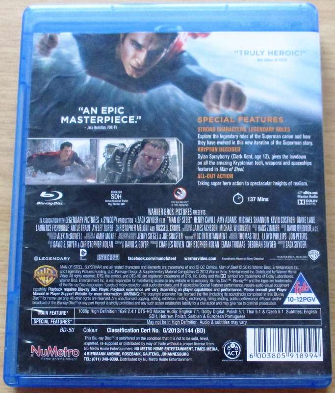 MAN OF STEEL BLU RAY