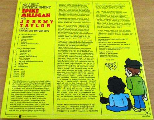 SPIKE MILLINGAN with JEREMY TAYLOR An Adult Entertainment Live at Cambridge 2xLP VINYL Record