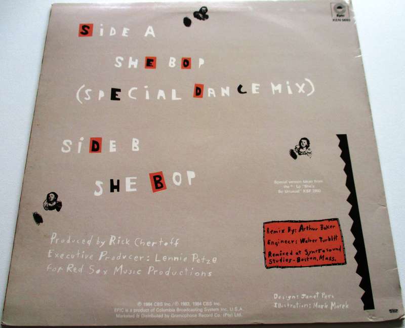 CYNDI LAUPER She Bop 12" Maxi Single VINYL Record