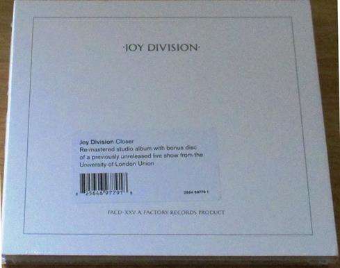 JOY DIVISION Closer Deluxe Edition Digipak 2xCD