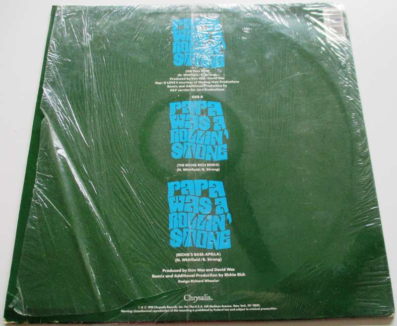 WAS (NOT WAS) Papa Was A Rollin' Stone 12" Maxi Single VINYL Record